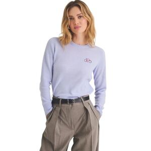 NAADAM Women's Embroidered Bicycle Cashmere Sweater NWT